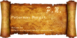 Peterman Margit névjegykártya